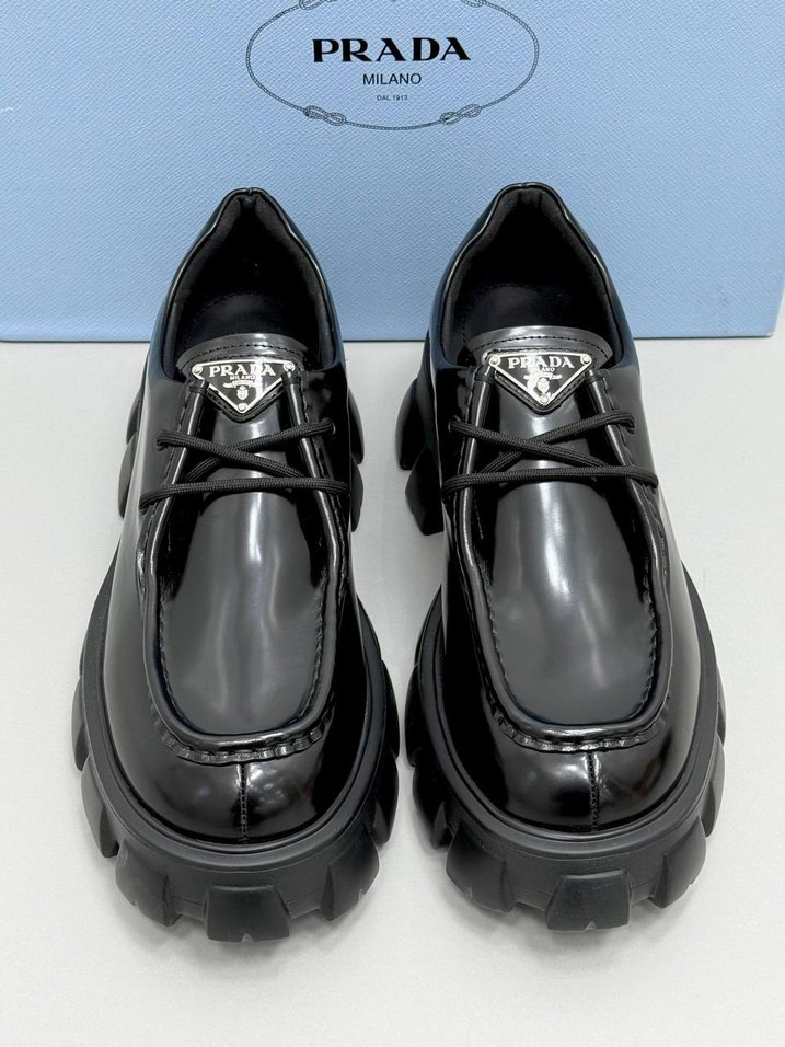 Prada Siyah Erkek Oxford Ayakkabı - Görsel 5