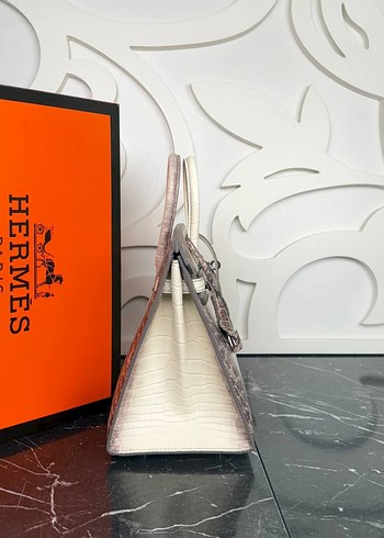 Hermes Hermes Bej Yılan Derisi Desenli Deri Çanta