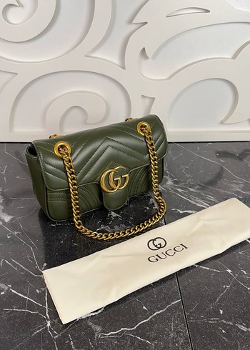 Gucci Zincir Detaylı Yeşil Deri Kadın Çanta