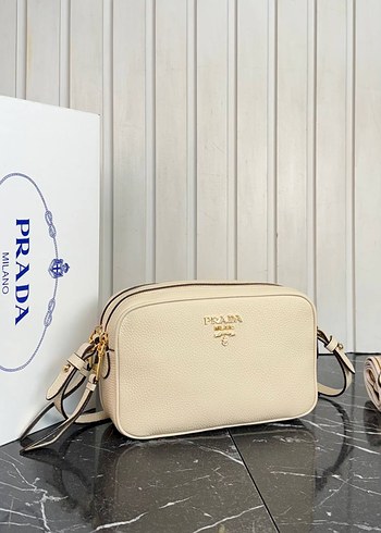 Beden haki Renk Prada Nakışlı Haki Deri Kadın Çanta