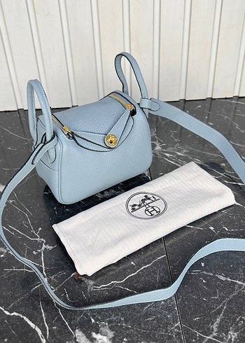Hermes Mavi Deri Kadın Çanta, Tokalı, Modern Klasik
