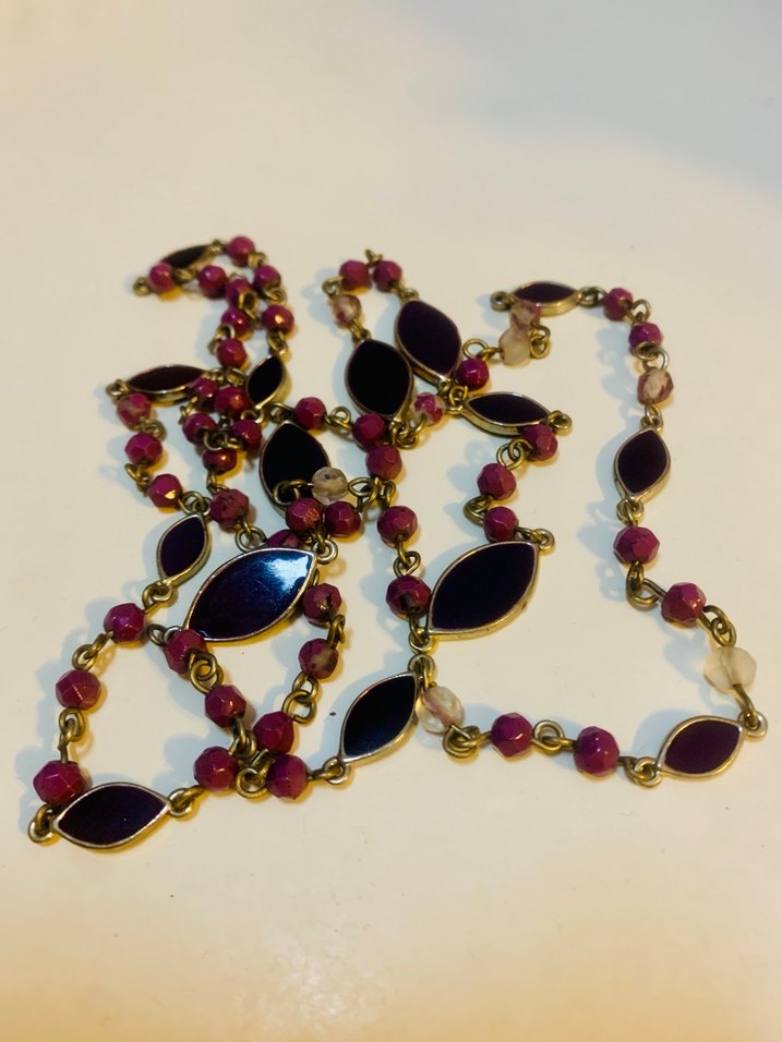 Mor Boncuklu Uzun Bohem Kolye - Görsel 2