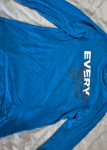 Erkek Çocuk Mavi Baskılı Uzun Kollu Tişört - Görsel 2