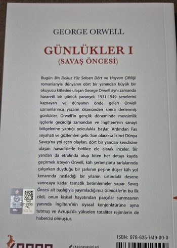 George Orwell - Günlükler I (Savaş Öncesi) - Görsel 3