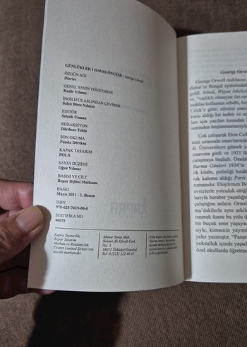 George Orwell - Günlükler I (Savaş Öncesi) - Görsel 5