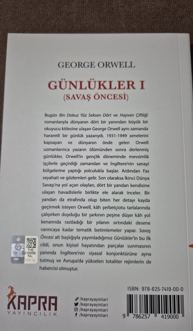 George Orwell - Günlükler I (Savaş Öncesi) - Görsel 3