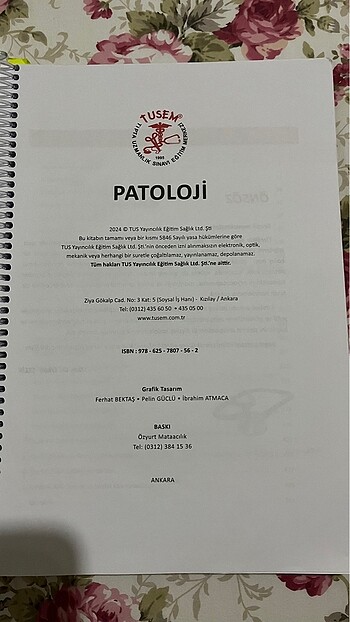 TUSEM PATOLOJİ KONU KİTABI