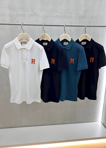 Hermes H Logolu Renkli Polo Tisortler
