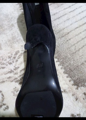 Siyah Süet Stiletto Topuklu Kadın Ayakkabı - Görsel 4