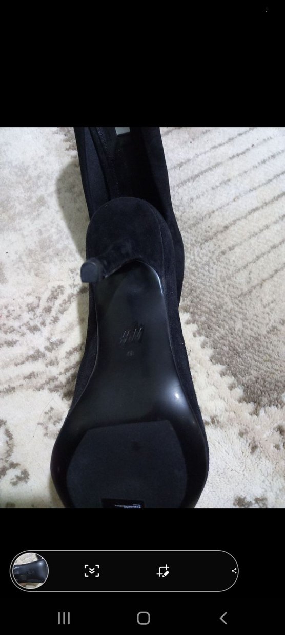 Siyah Süet Stiletto Topuklu Kadın Ayakkabı - Görsel 4