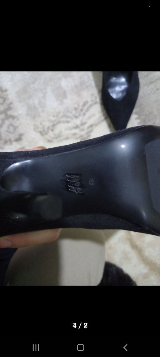 Siyah Süet Stiletto Topuklu Kadın Ayakkabı - Görsel 5