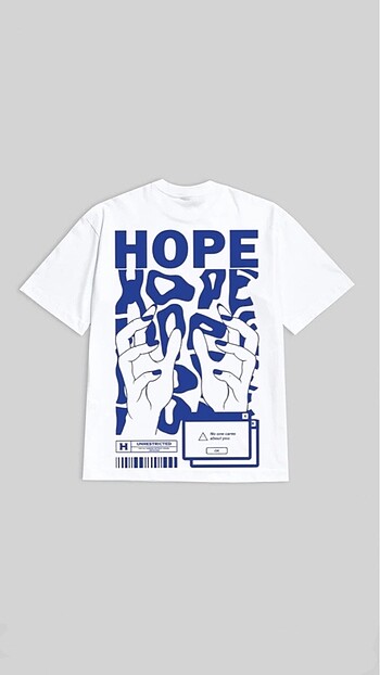 Oversize Hope Baskılı Unisex T-shirt