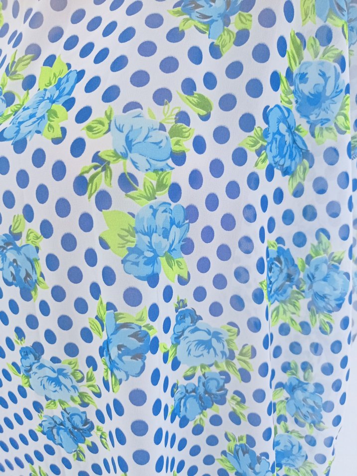 şifon Mavi Puantiyeli tesettür pareo haşema pareo - Görsel 2