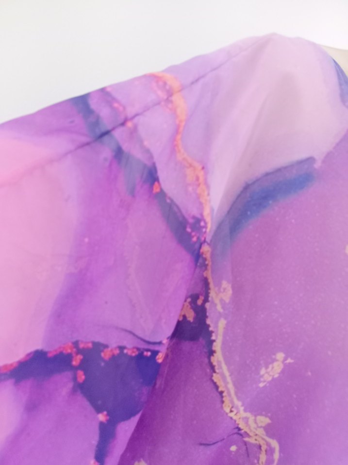 tesettür pareo haşema pareo Bohem Tarz Uzun Mor Batik - Görsel 4