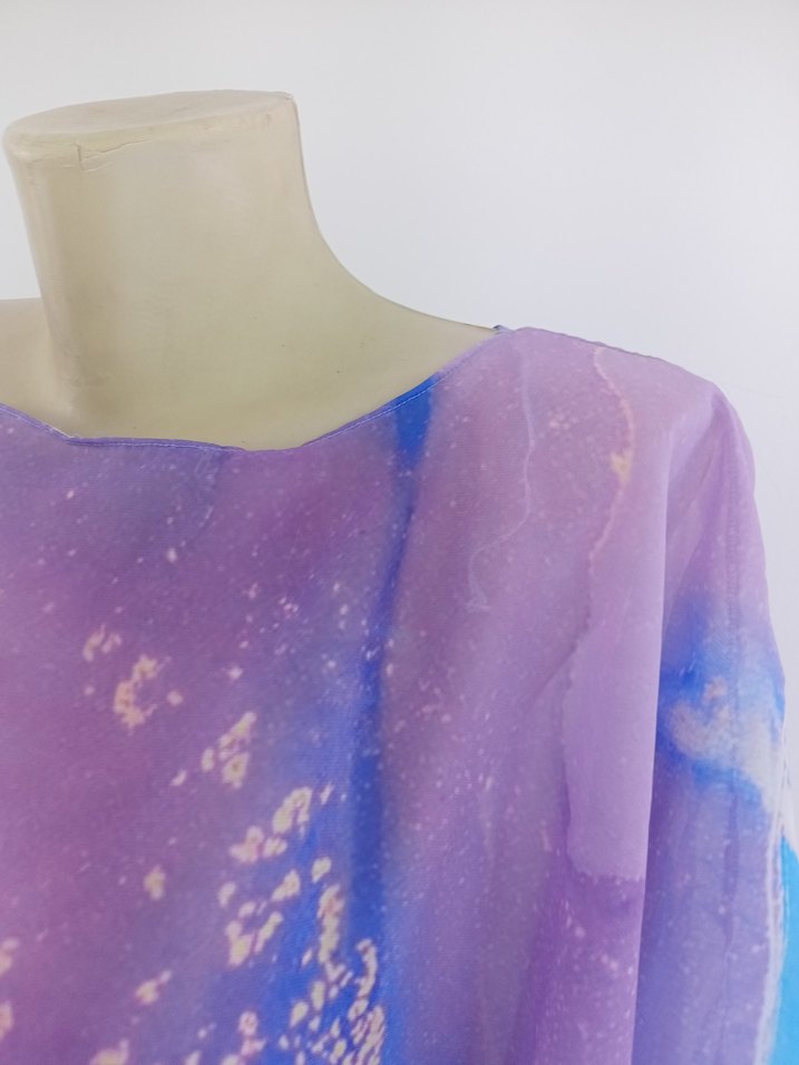 tesettür pareo haşema pareo Bohem Tarz Uzun Mor Batik - Görsel 2