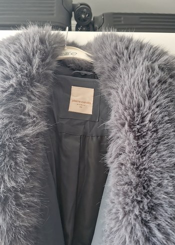 Pierre Cardin Gri Kadın Uzun Kürklü Kışlık Mont