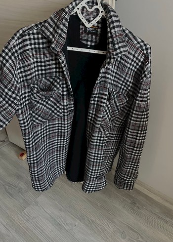 Gri Ekoseli Düğmeli Kadın Gömlek - Görsel 3