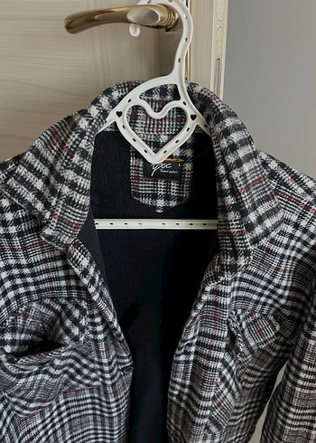 Gri Ekoseli Düğmeli Kadın Gömlek - Görsel 2