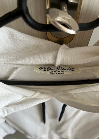 Beyaz Kapüşonlu Kadın Sweatshirt - Görsel 2