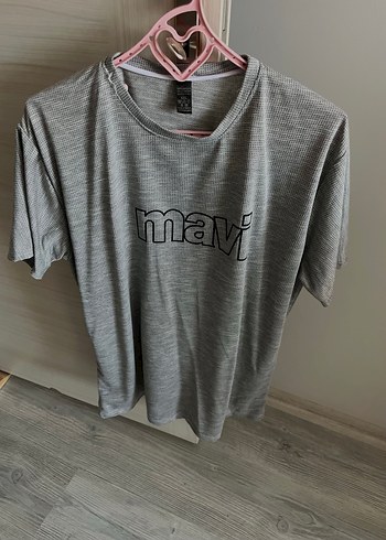 Gri Mavi Baskılı Erkek Tişört - Görsel 2