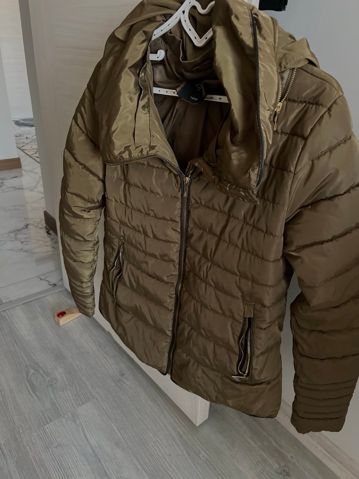 Bej Kapitone Kadın Kışlık Mont - Görsel 3