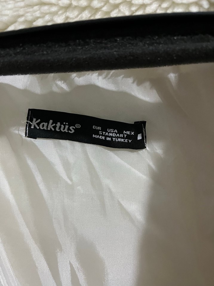 Beyaz Kürklü Midi Street Wear Kadın Ceket - Görsel 4