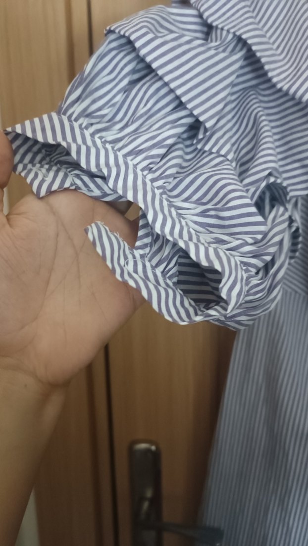 Gri Çizgili Midi Kadın Elbise - Görsel 4