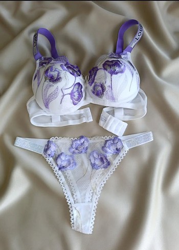 Nakışlı Mor Bohem Sütyen Takımı - Görsel 2