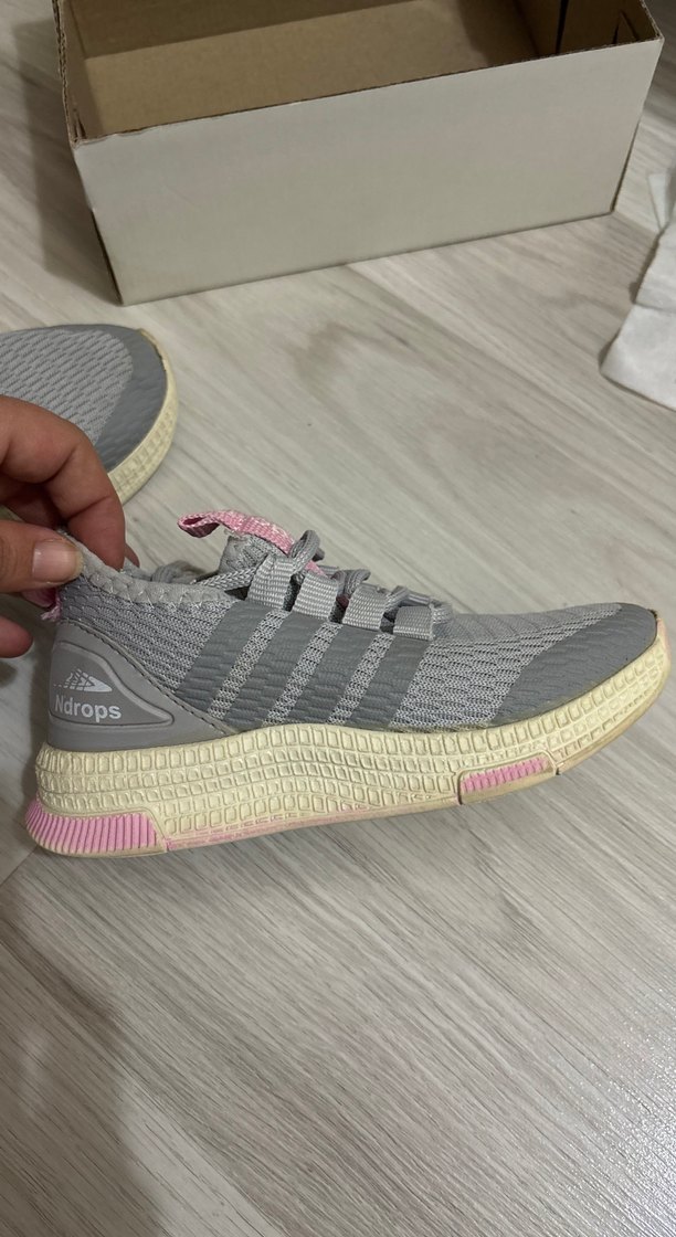 Kız Çocuk Gri Spor Ayakkabı Velcro - Görsel 2