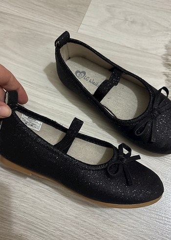 Kız Çocuk Siyah Tokalı Bale Düz Ayakkabı - Görsel 2