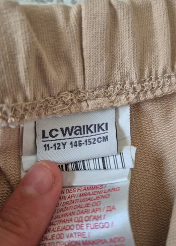 11-12 Yaş Beden gri Renk LC Waikiki Kadın Gri Dokuma Desenli Pantolon