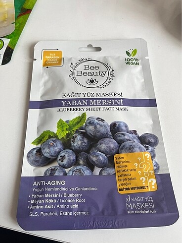 Yaban mersini yüz maskesi gratis