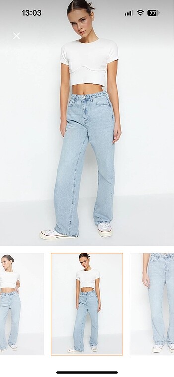 32 Beden Trendyolmilla wide leg yüksek bel kot