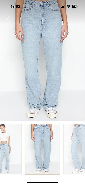 32 Beden mavi Renk Trendyolmilla wide leg yüksek bel kot