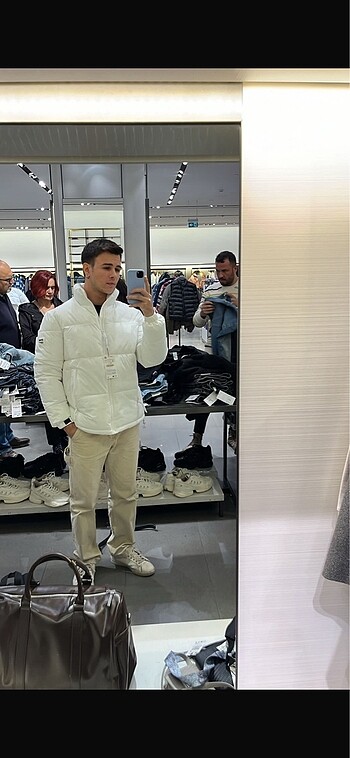 Zara Erkek Beyaz Mont