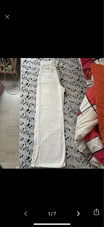 Beyaz Wide Leg Pantolon