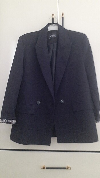 s Beden İçi astarlı desenli blazer ceket