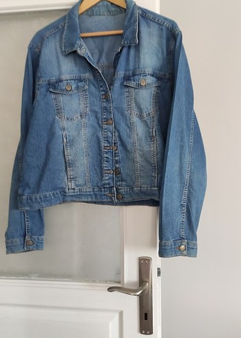 Düğmeli Mavi Kadın Denim Ceket