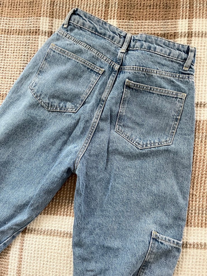 Düz Kesim Gri Mavi Kot Pantolon - Görsel 3