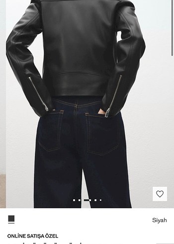 Siyah Deri Biker Ceket - Görsel 4