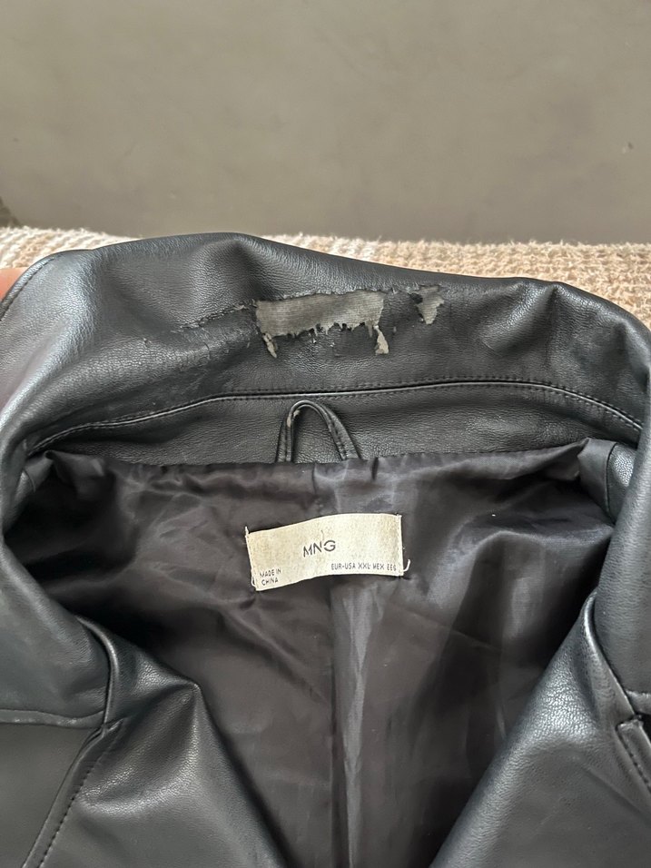 Siyah Deri Biker Ceket - Görsel 3