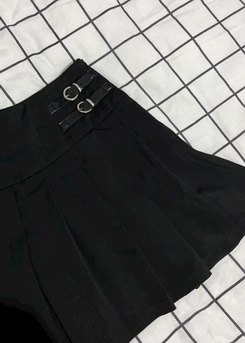 Siyah Kemerli Mini Goth Etek - Görsel 2