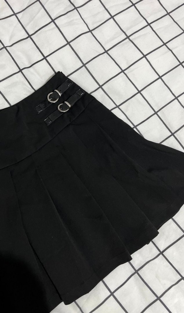 Siyah Kemerli Mini Goth Etek - Görsel 2