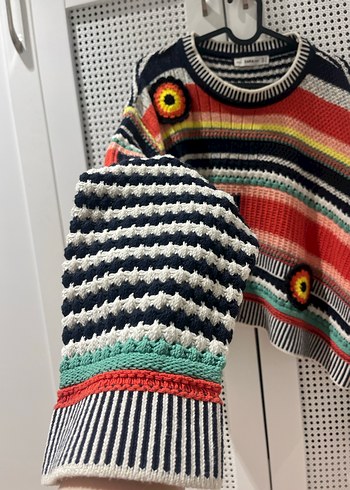 Zara Renkli Desenli Örgü Kadın Kazak - Görsel 2