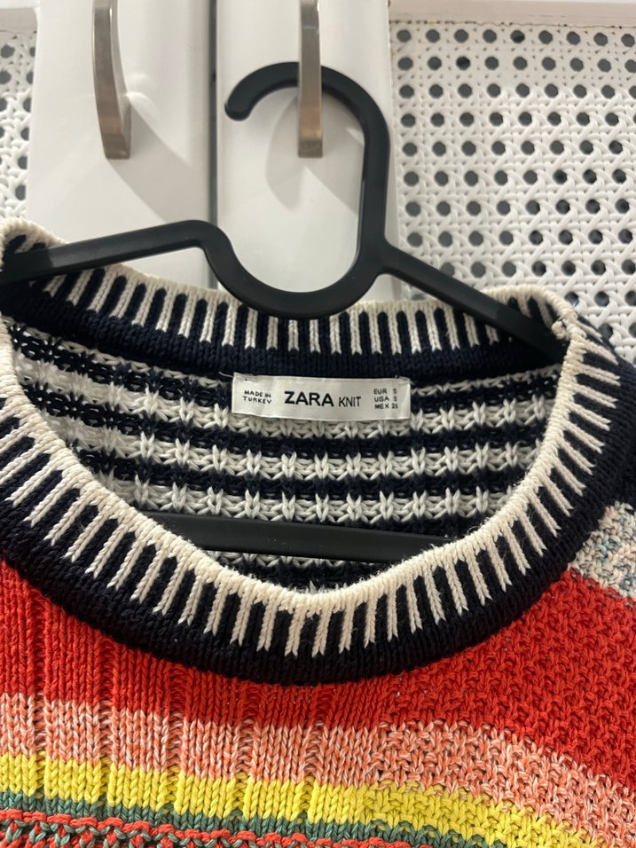 Zara Renkli Desenli Örgü Kadın Kazak - Görsel 3