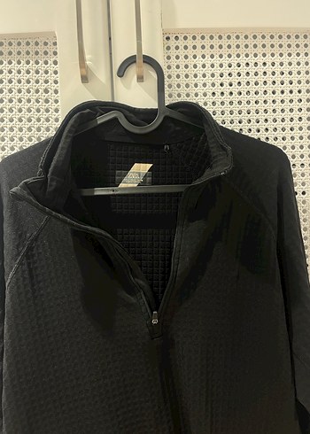 Zara Erkek Siyah Fermuarlı Yüksek Yakalı Sweatshirt - Görsel 6