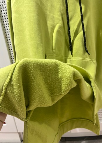 Sarı Yüksek Yakalı Fermuarlı Kadın Sweatshirt - Görsel 2