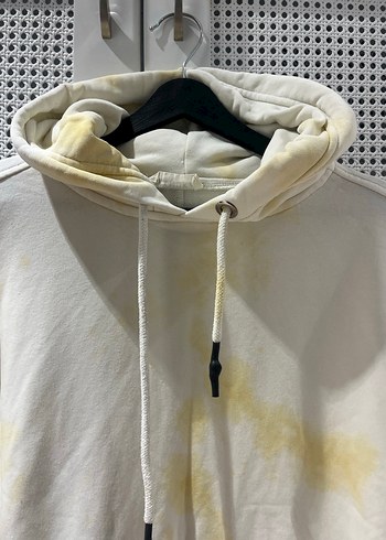 MANUKA Kadın Beyaz Kapüşonlu Tie-Dye Sweatshirt - Görsel 3