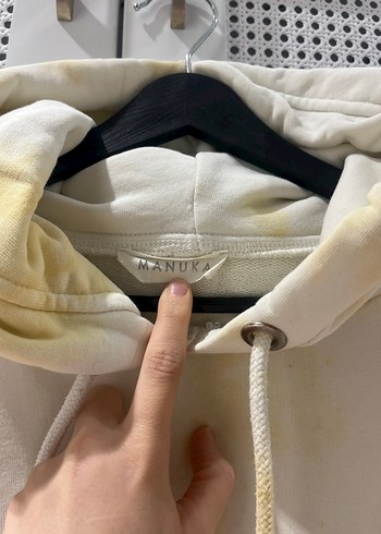 MANUKA Kadın Beyaz Kapüşonlu Tie-Dye Sweatshirt - Görsel 2