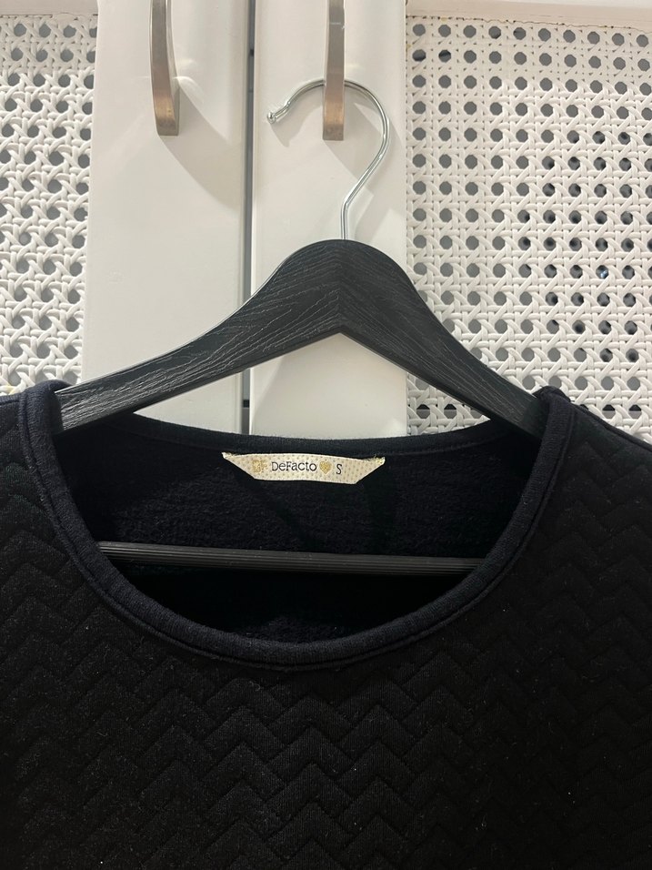 Defacto Siyah Uzun Kollu Salaş Kadın Kazak - Görsel 3